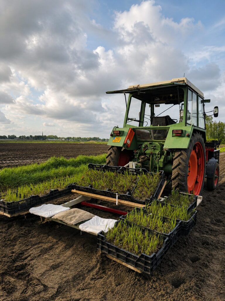 Jonge planten klaar om gepoot te worden